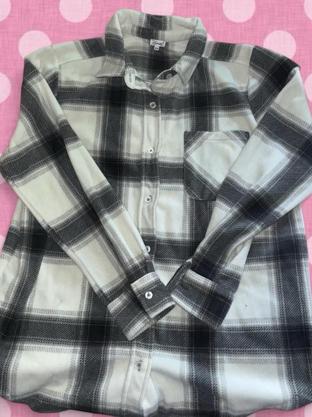Black and White Plaid Button-Down Jacket